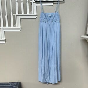 Crinkle Textured Maxi Dres - Abercrombie - Light Blue - XL TALL